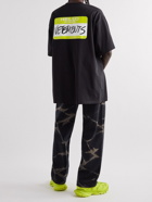 VETEMENTS - Oversized Logo-Print Cotton-Jersey T-Shirt - Black