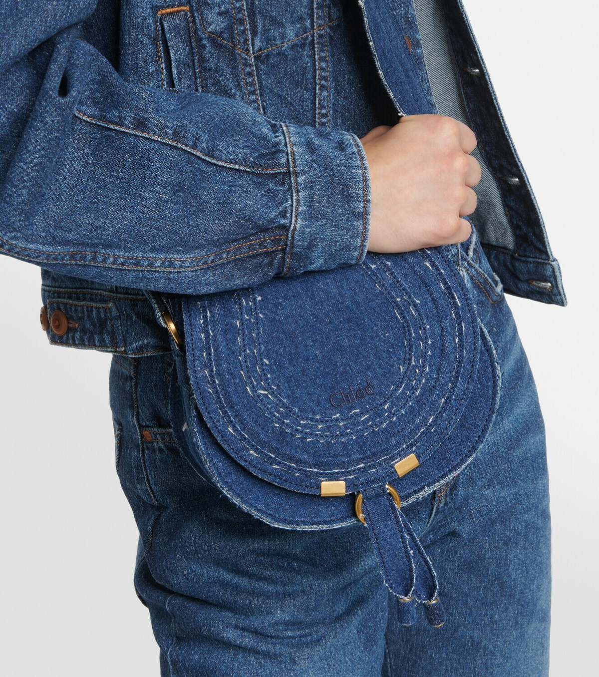 Chloé Marcie Small denim crossbody bag