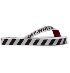 Off-White - Webbing and Rubber Flip Flops - White