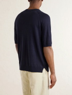 PIACENZA 1733 - Silk and Linen-Blend T-Shirt - Blue