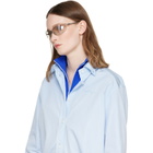 Miu Miu Eyewear Silver Rimless Metal Oval Sunglasses