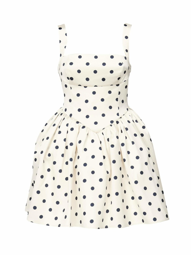Photo: self-portrait Polka Dot Satin Mini Dress