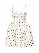 self-portrait Polka Dot Satin Mini Dress
