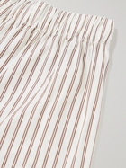TEKLA - Striped Organic Cotton-Poplin Pyjama Trousers - Neutrals