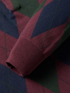 Beams Plus - Argyle Cotton-Jacquard Polo Shirt - Burgundy