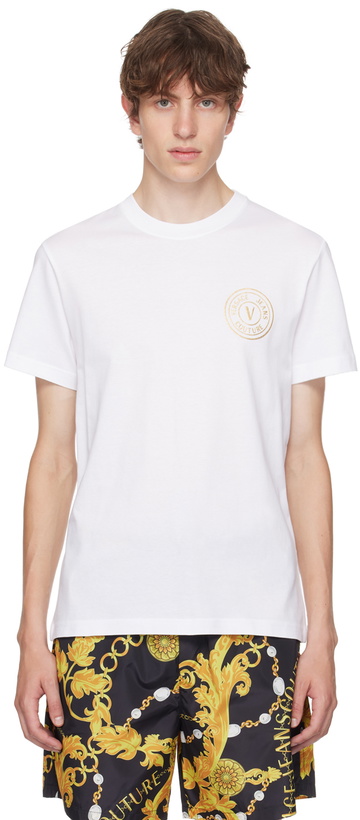 Photo: Versace Jeans Couture White V-Emblem T-Shirt