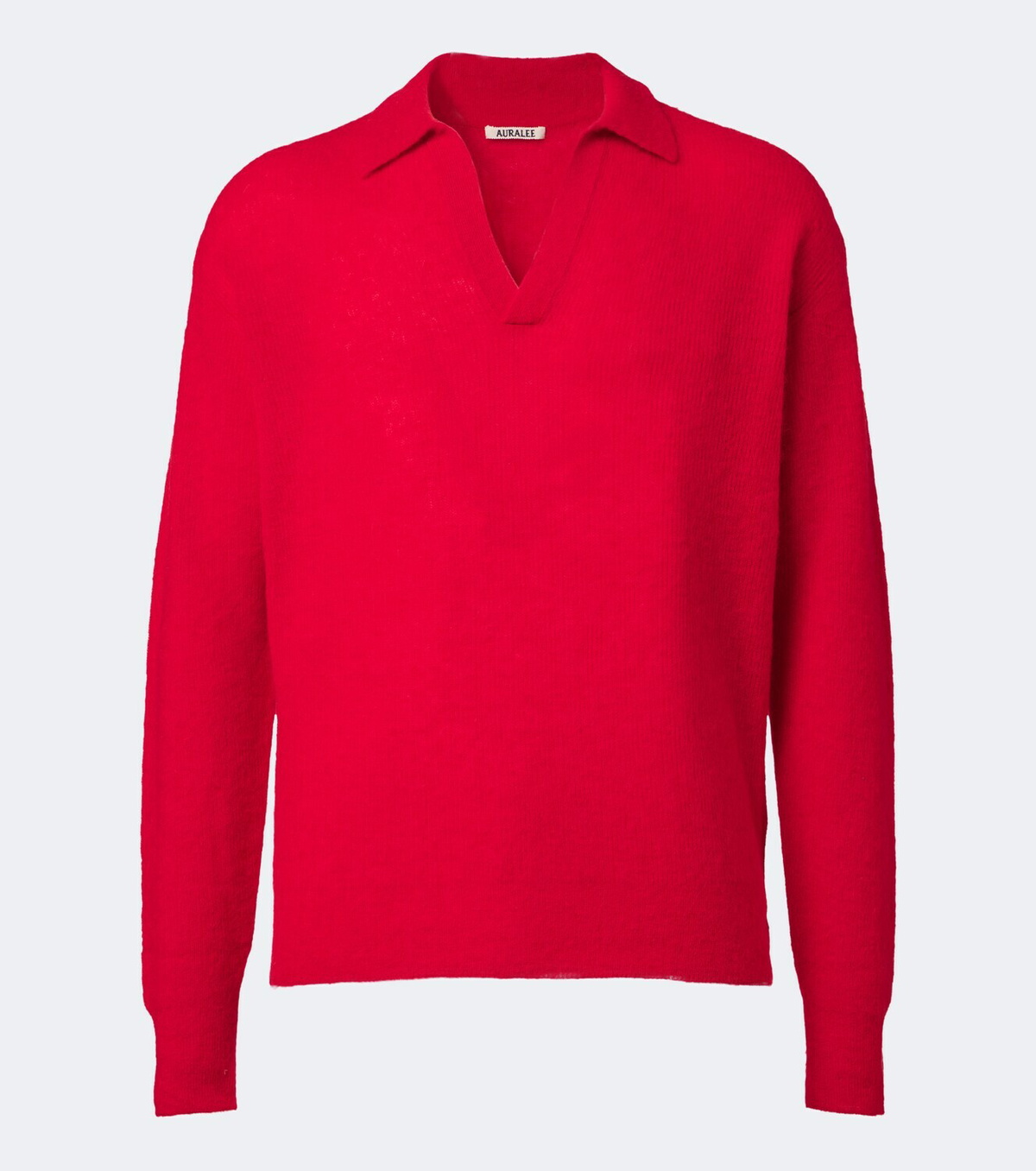 Auralee Alpaca-blend polo sweater