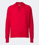 Auralee Alpaca-blend polo sweater