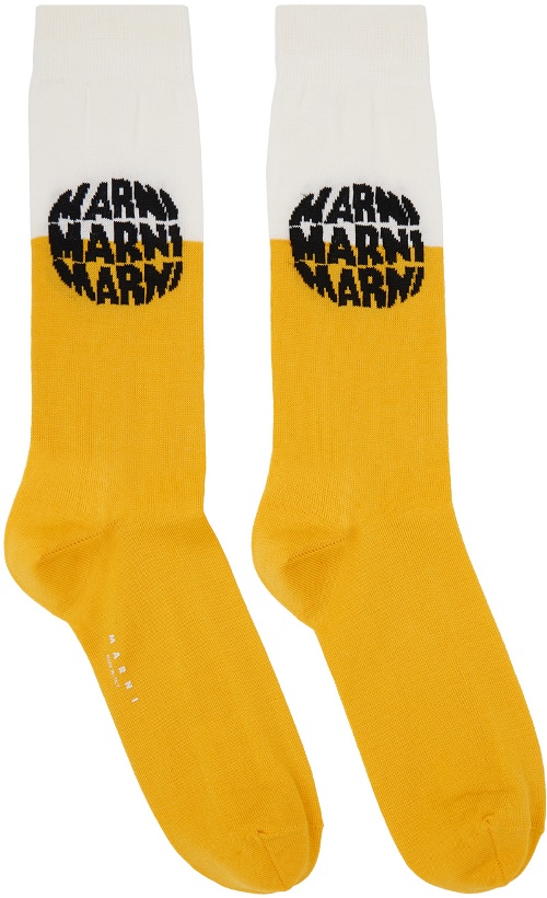 Photo: Marni Yellow & White Logo Socks