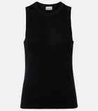 Saint Laurent Cassandre ribbed-knit cotton tank top