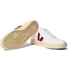 Veja - V-10 Rubber-Trimmed Faux Leather Sneakers - White