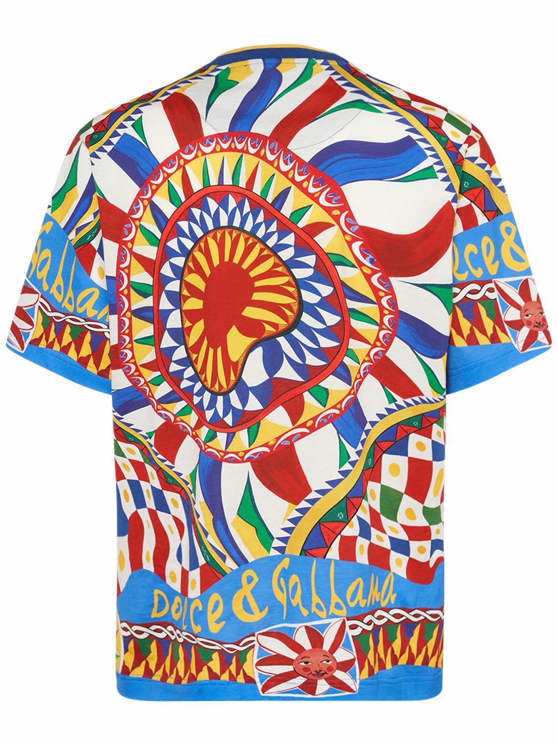 【Dolce & Gabbana】コットンTシャツカレットプリント DOLCE & GABBANA - Carretto Printed Cotton T-shirt Dolce