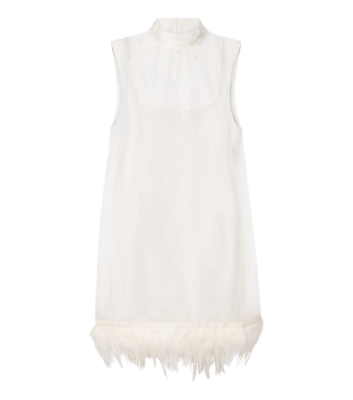 Photo: Staud Albee feather-trimmed silk minidress