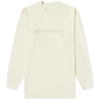 Maharishi Men's Long Sleeve MILTYPE Logo T-Shirt in Ecru