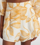 Adriana Degreas Foliage printed wide-leg shorts