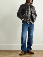 Wales Bonner - Prince Logo-Appliquéd Padded Leather Varsity Jacket - Brown