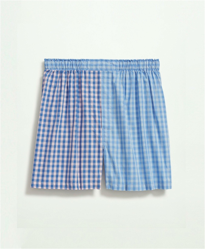 Photo: Brooks Brothers Men's Cotton Broadcloth Gingham Fun Boxers | Blue