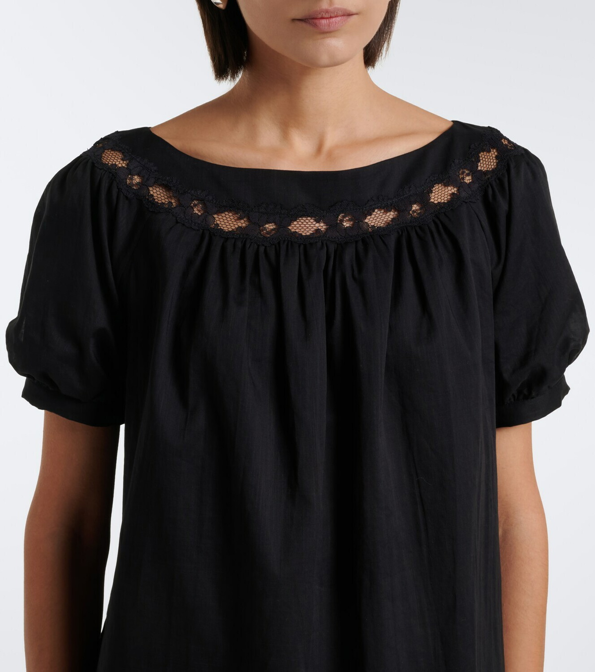 Posse Marilyn lace-trimmed cotton top