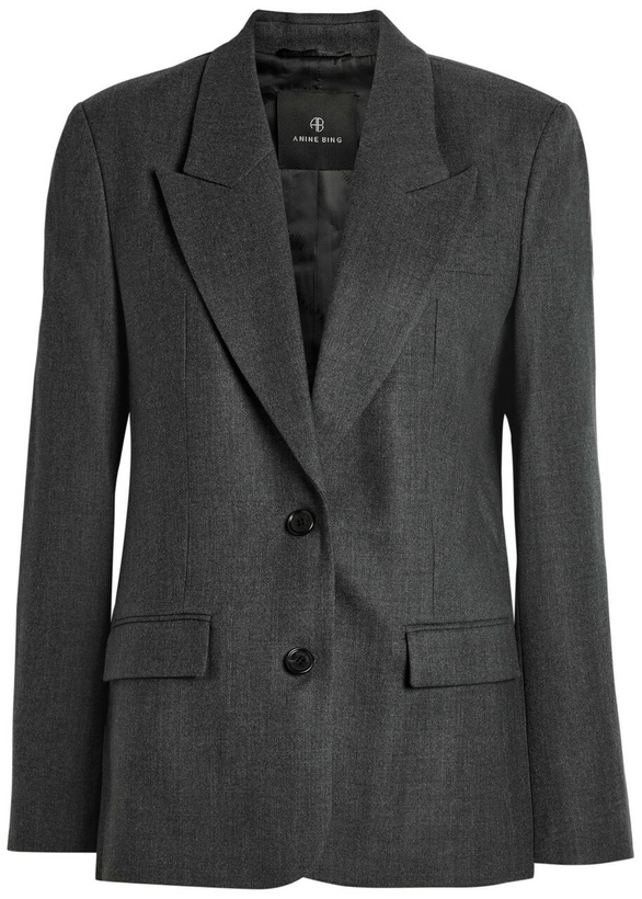 Photo: Anine Bing Ross Wool Blazer Dark Grey