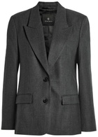 Anine Bing Ross Wool Blazer Dark Grey