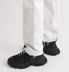 Balenciaga - Triple S Mesh, Nubuck and Leather Sneakers - Black