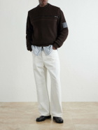 LOEWE - Panelled Zippered Wool-Blend Sweater - Brown