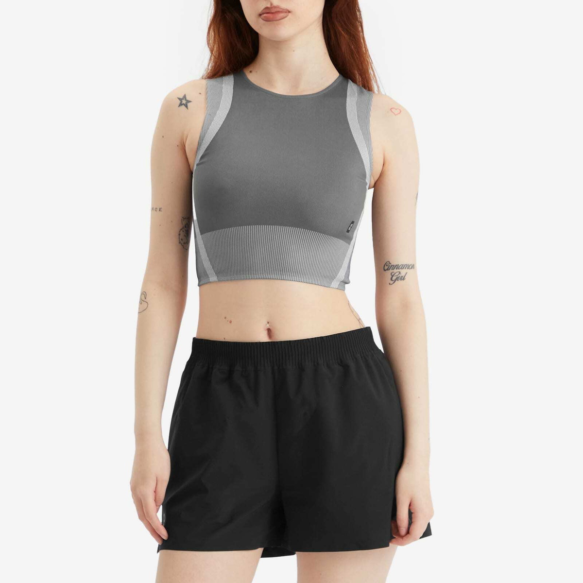 ON Women's Studio Knit Crop Top in Rock/Glacier