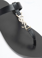 Saint Laurent Cassandre Leather Slides