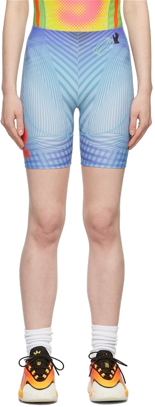 Photo: Paolina Russo SSENSE Exclusive Blue & Red Printed Sport Shorts
