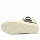 Rick Owens Men's Leather Geobasket Sneakers in Black/Milk/Milk