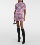 Giuseppe di Morabito Checked pleated wool miniskirt