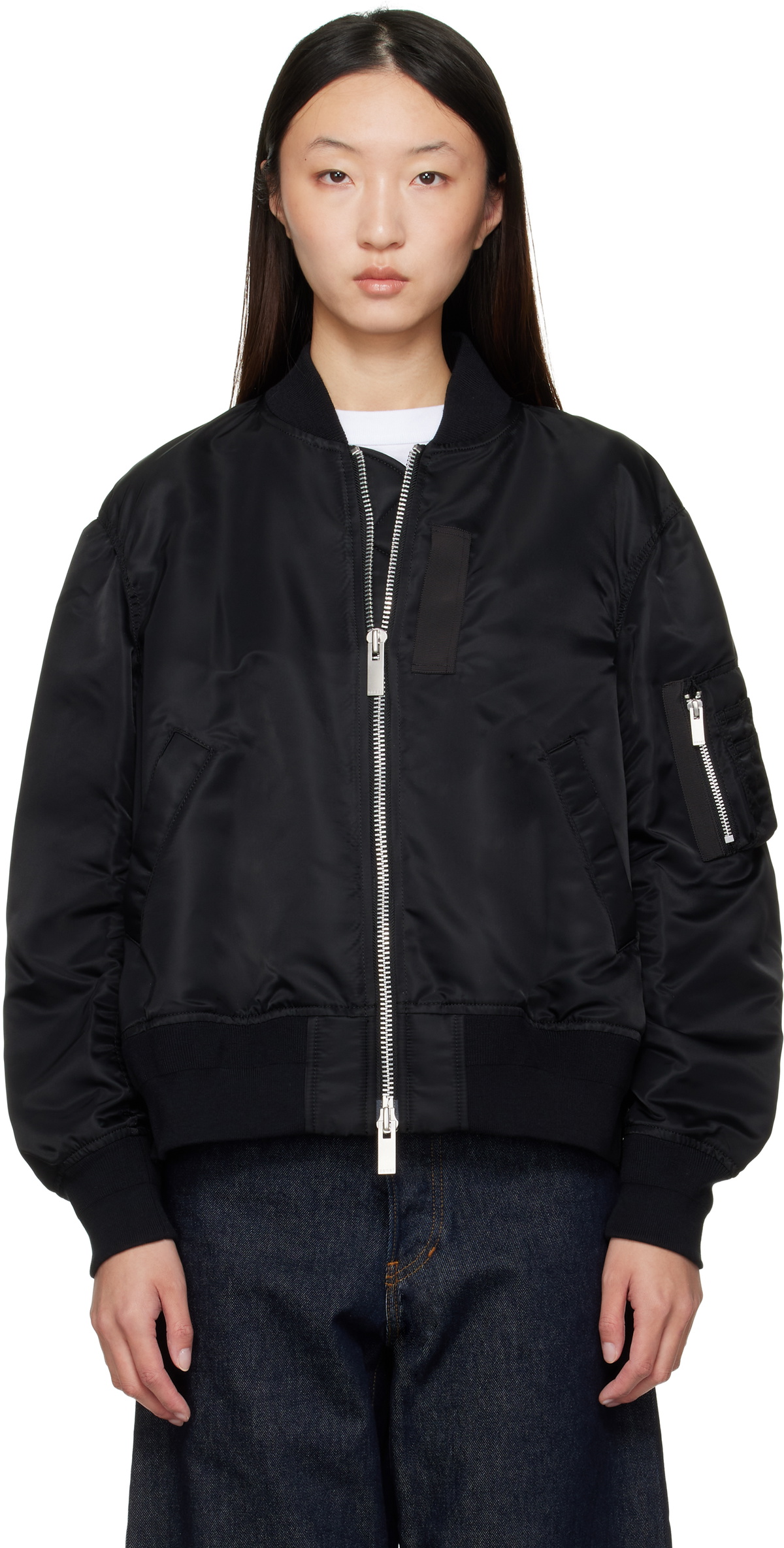 【SACAI】Rip Stop Quilted Coat【関税送料込】 sacai Navy & Black Rip Stop Quilted Coat Sacai