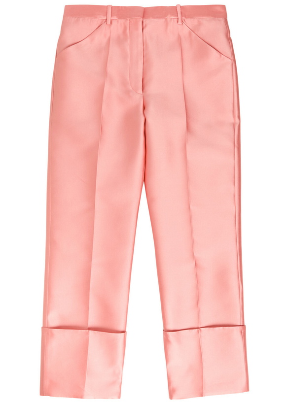 Photo: Calvin Klein Eva Turn-up Duchess-satin Trousers Pink