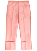 Calvin Klein Eva Turn-up Duchess-satin Trousers Pink