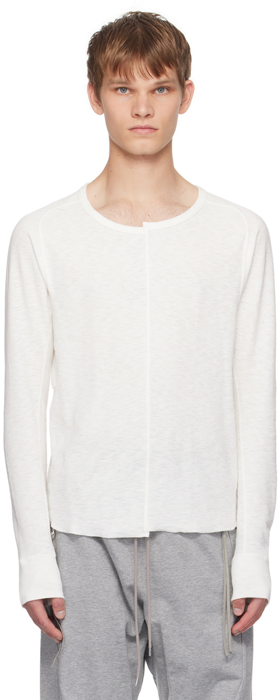 NVRFRGT White Asymmetric Long Sleeve T-Shirt