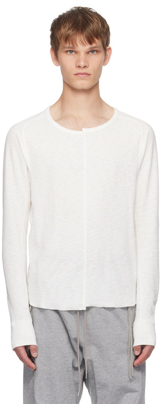 Photo: NVRFRGT White Asymmetric Long Sleeve T-Shirt