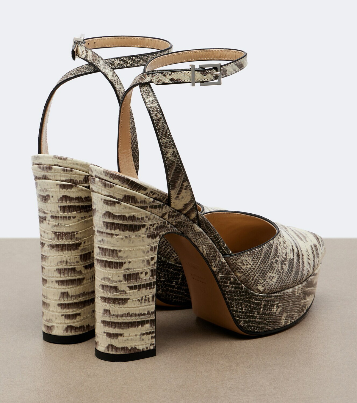 Fendi After 9 snake-effect leather platform sandals