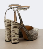 Fendi After 9 snake-effect leather platform sandals