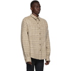 Faith Connexion SSENSE Exclusive Beige Wool and Mohair Checkered Shirt