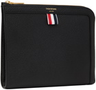 Thom Browne Black Pebble Grain Mini Gusset Pouch