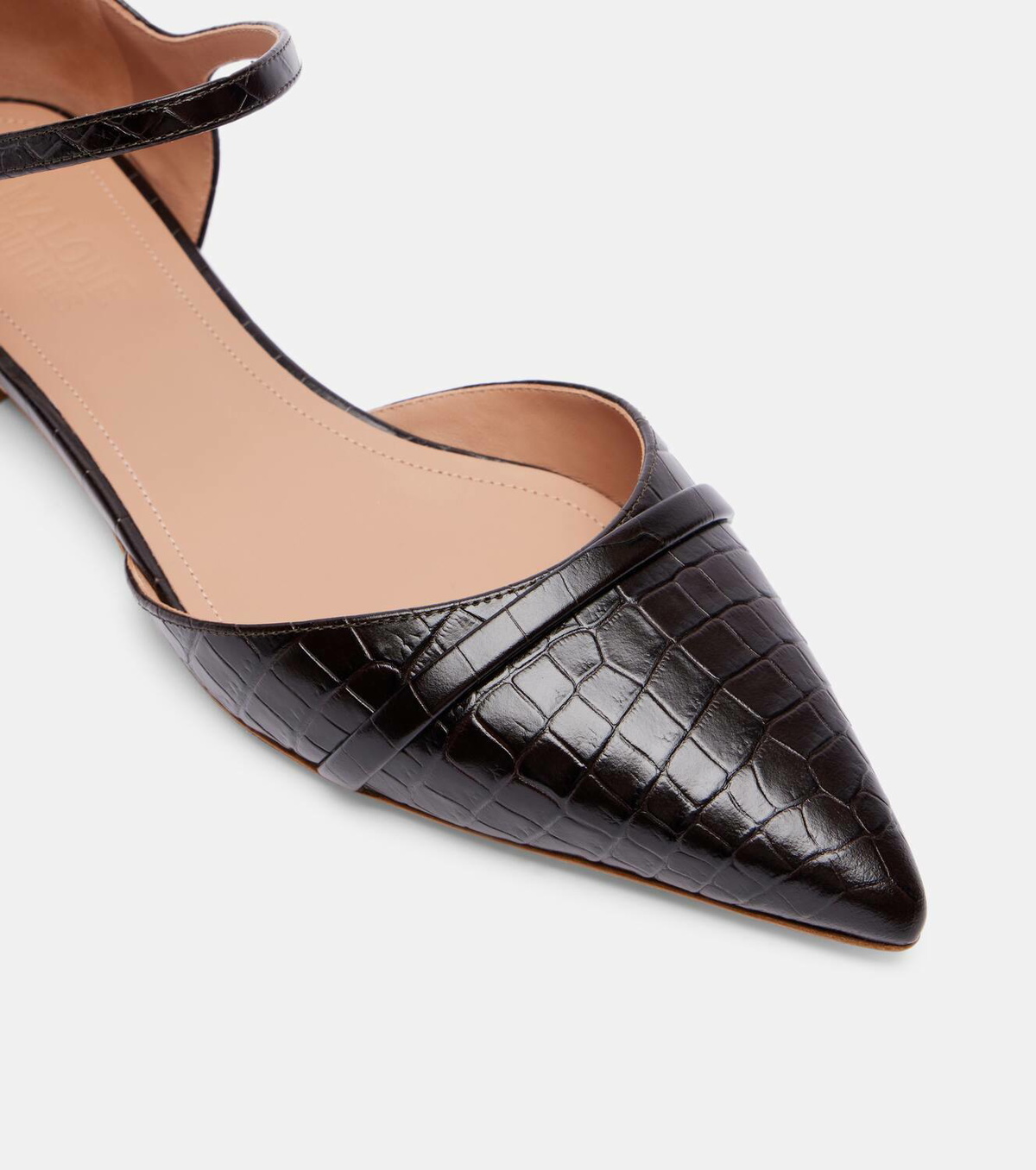 Malone Souliers Ulla croc-effect leather flats