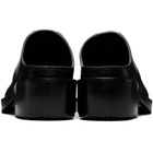 Dries Van Noten Black Leather Workwear Mule Loafers