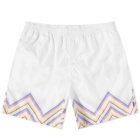 Missoni Men's Zig Zag Hem Beach Shorts in White/Multi