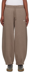 Nike Taupe Mid-Rise Oversized Tapered Sweatpants