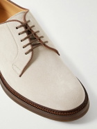 Brunello Cucinelli - Suede Derby Shoes - White
