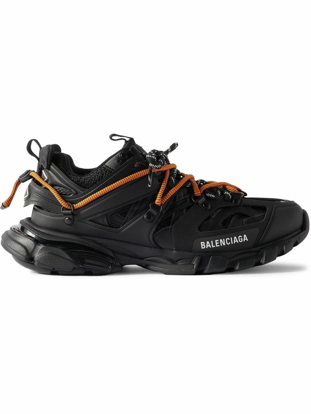Photo: Balenciaga - Track Trail Logo-Print TPU and Shell Sneakers - Black