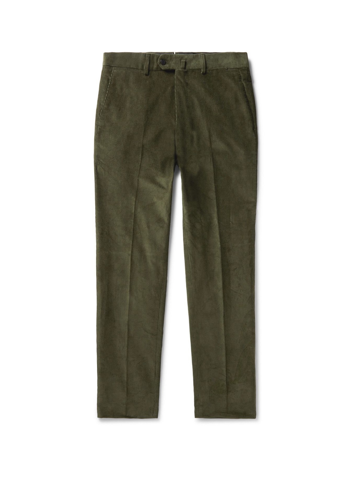 CARUSO - Slim-Fit Cotton-Blend Corduroy Trousers - Green Caruso