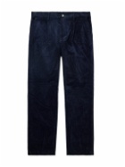 De Bonne Facture - Pleated Straight-Leg Cotton-Corduroy Suit Trousers - Blue