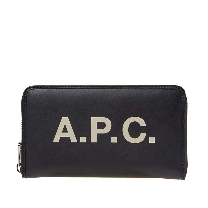 Photo: A.P.C. Morgan Logo Leather Portfolio Wallet