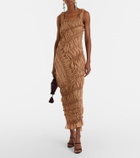 Magda Butrym Ruched ruffled cotton midi dress